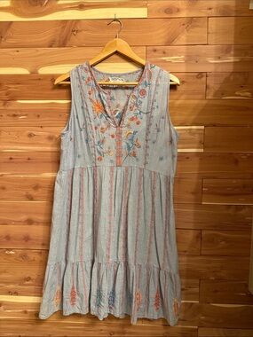 johnny was montaigne denim dress Johnny Was Elowen Embroidered Dress